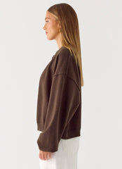 Annie One Button Cardigan - Chocolate