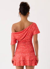 Antonie Mini Dress - Magenta Red Rose