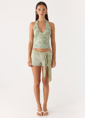 Ariane Sash Shorts - Sage