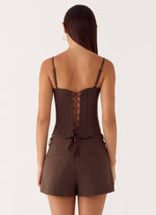 Asher Suiting Shorts - Dark Chocolate