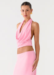 Ashi Cowl Top - Pink