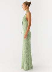 Ask You Twice Maxi Dress - Blurred Lime