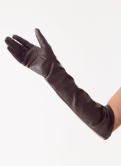 Attalina Faux Leather Gloves - Chocolate