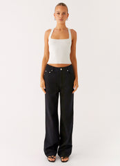 Back Again Straight Leg Denim Jeans - Black