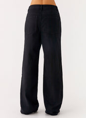 Back Again Straight Leg Denim Jeans - Black