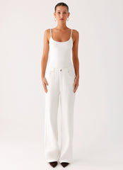 Back Again Straight Leg Denim Jeans - White