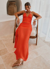 Blaze Maxi Skirt - Fire Red