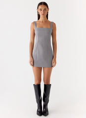 Brief Tension Mini Dress - Smoke Grey