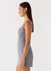 Brief Tension Mini Dress - Smoke Grey
