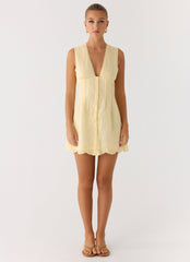 Burning Bright Mini Dress - Butter Yellow