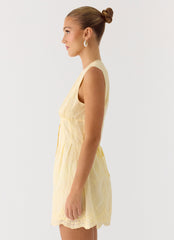 Burning Bright Mini Dress - Butter Yellow