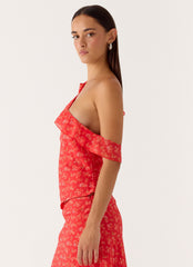 Calia Top - Magenta Red Rose