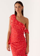 Calia Top - Magenta Red Rose