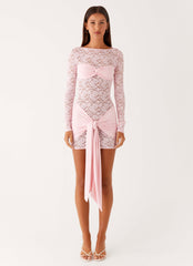 Consie Long Sleeve Mini Dress - Pink