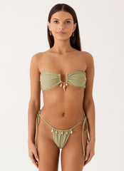 Corali Strapless Bikini Top - Pale Olive