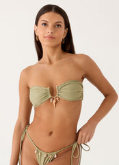 Corali Strapless Bikini Top - Pale Olive