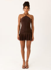 Elektra Mini Dress - Chocolate