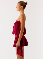 Forever Young Mini Dress - Dark Cherry