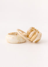 Golden Arc Bangles - Ivory