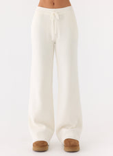 Harrison Low Rise Knit Pants - Ivory