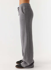 Harrison Low Rise Knit Pants - Marle Grey