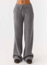 Harrison Low Rise Knit Pants - Marle Grey