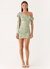 Hidden Gesture Mini Dress - Wispy Fern