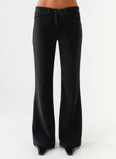 Houston Tie Front Pants - Black
