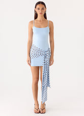 Hypnosis Mini Dress - Blue Mocha Dot