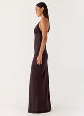 Indya Halter Maxi Dress - Chocolate