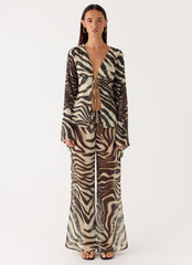 Jadia Flared Pants - Zebra