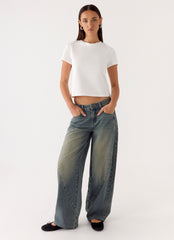 Joseph Low Rise Denim Jeans - Vintage Wash Blue