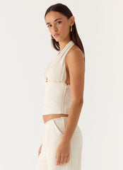 Josephina Halter Top - Oat
