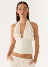 Josephina Halter Top - Oat