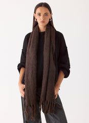 Keep Me Warm Knit Scarf - Chocolate