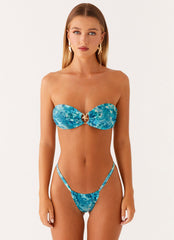 Lory Strapless Bikini Top - Teal