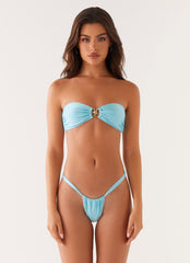 Lory Strapless Bikini Top - Turquoise