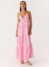 Lotty Linen Maxi Dress - Pink