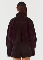 Marlow Faux Suede Jacket - Black