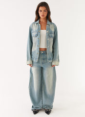Maxwell Baggy Denim Jeans - Washed Blue