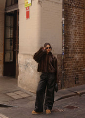 Naylor Faux Fur Jacket - Chocolate