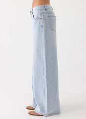 Neo Low Rise Wide Leg Denim Jeans - Light Blue Wash