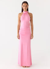 On My Way Bodysuit Maxi Dress - Pink