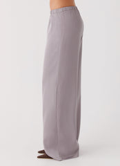 Palm Cove Satin Pants - Grey