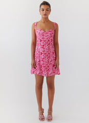 Kiah Bustier Mini Dress - Cherry Blossom