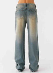 San Diego Straight Leg Denim Jeans - Blue Wash