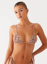 Soffa Bikini Top - Brown Check