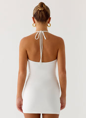 Undo Halter Mini Dress - White