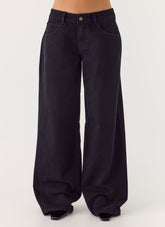 Waylon Low Rise Denim Jeans - Black