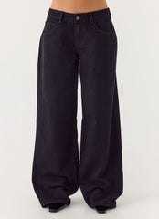 Waylon Low Rise Denim Jeans - Black